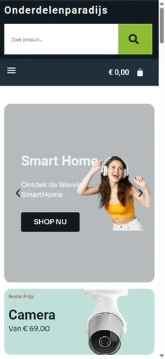 Onderdelenparadijs webshop – mobielweergave